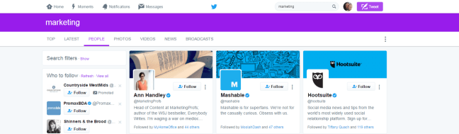 follow people on twitter